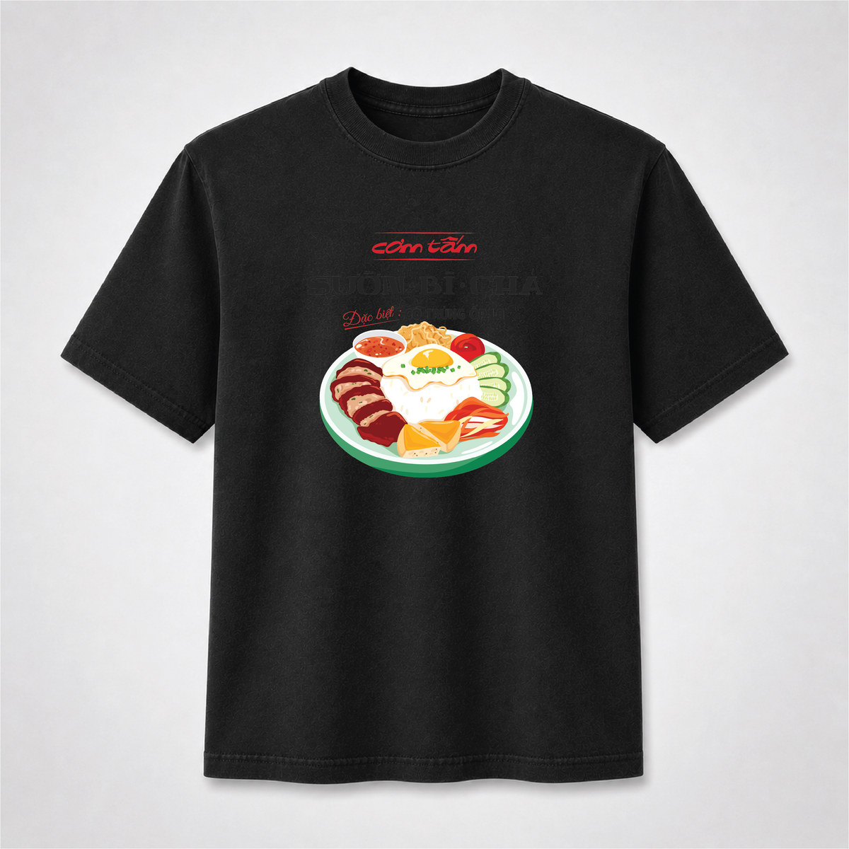 Vietnamese Cơm Tấm T-Shirt – Sườn Bì Chả Food Graphic Tee
