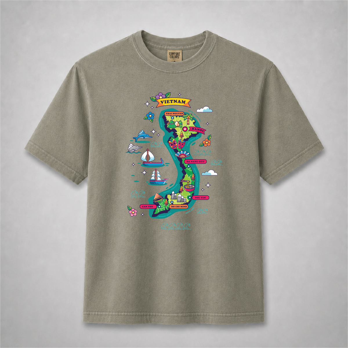 Vietnam Map Graphic Tee – Vietnamese Culture Travel Shirt