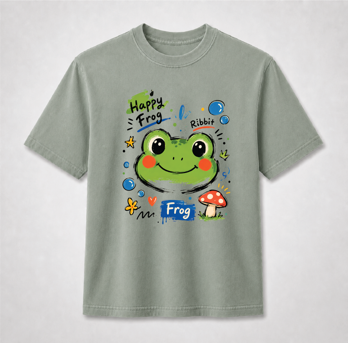 Happy Frog Cute Doodle Graphic Tee