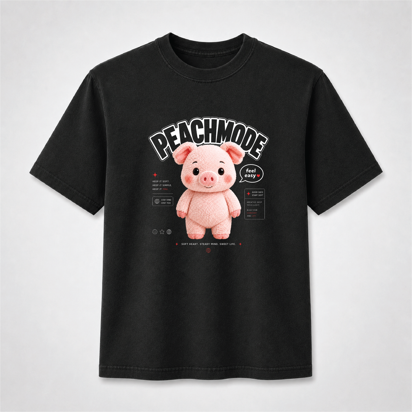 Cute Pig Peach Mode Shirt | Kawaii Self Care Graphic Tee