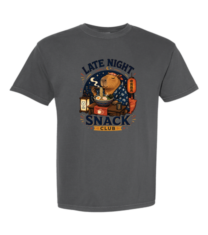 Late Night Snack Club Tee – Capybara Ramen Shirt