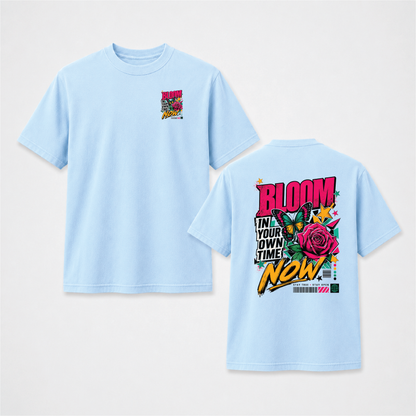 Bloom in Your Own Time T-Shirt – Butterfly Rose Front & Back Graphic Tee