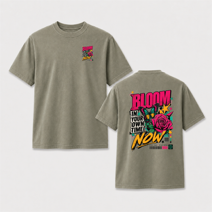 Bloom in Your Own Time T-Shirt – Butterfly Rose Front & Back Graphic Tee
