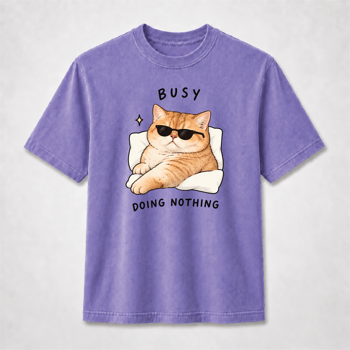 Busy Doing Nothing Funny Cat Graphic Tee