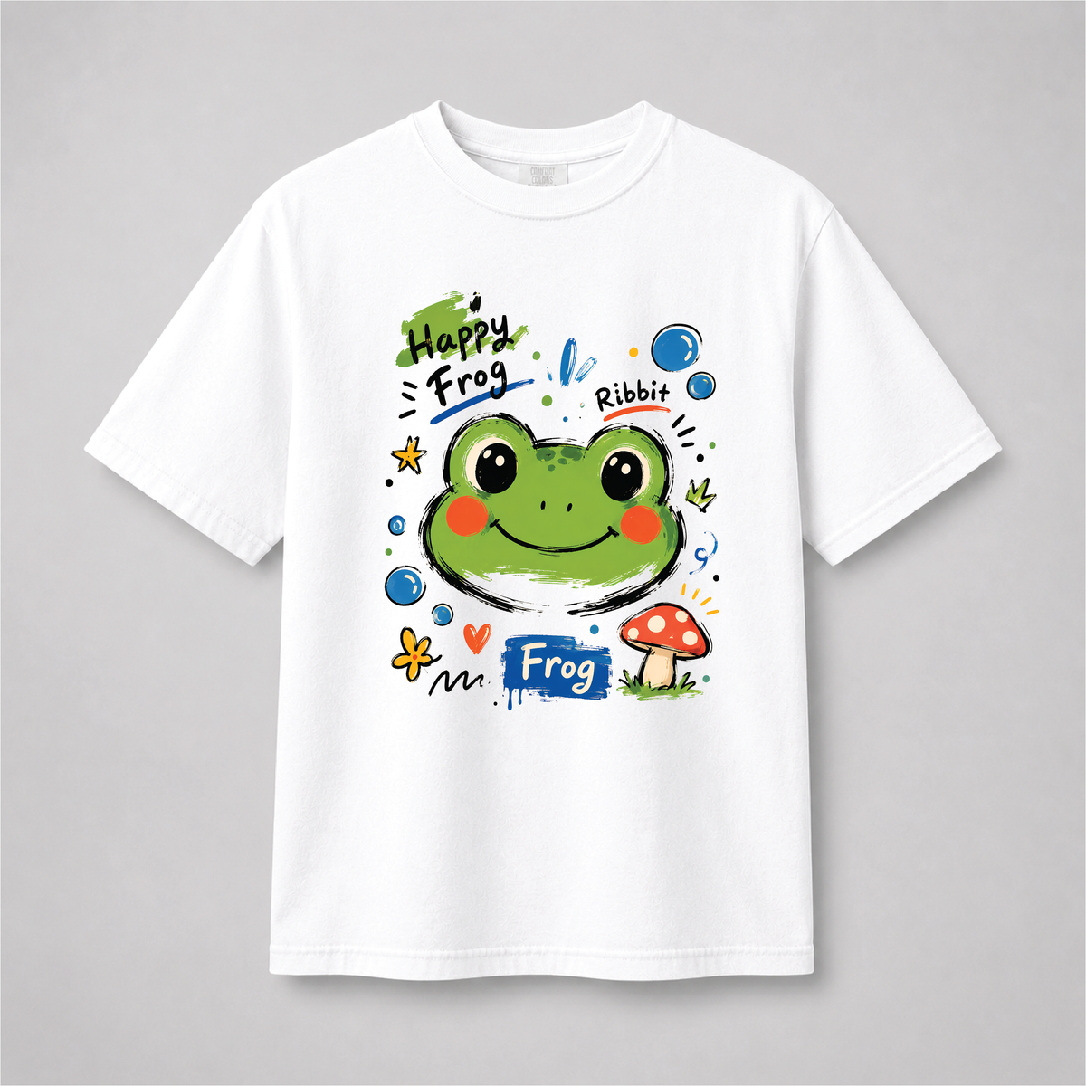 Happy Frog Cute Doodle Graphic Tee