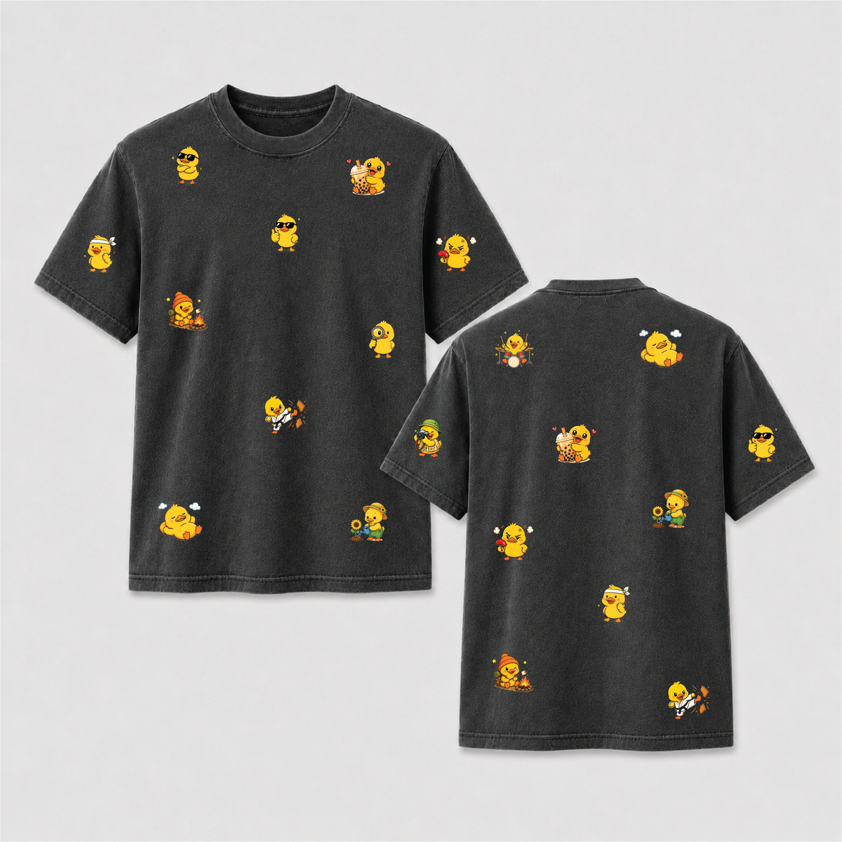 Little Duck Adventures Cute Front and Back Graphic Tee