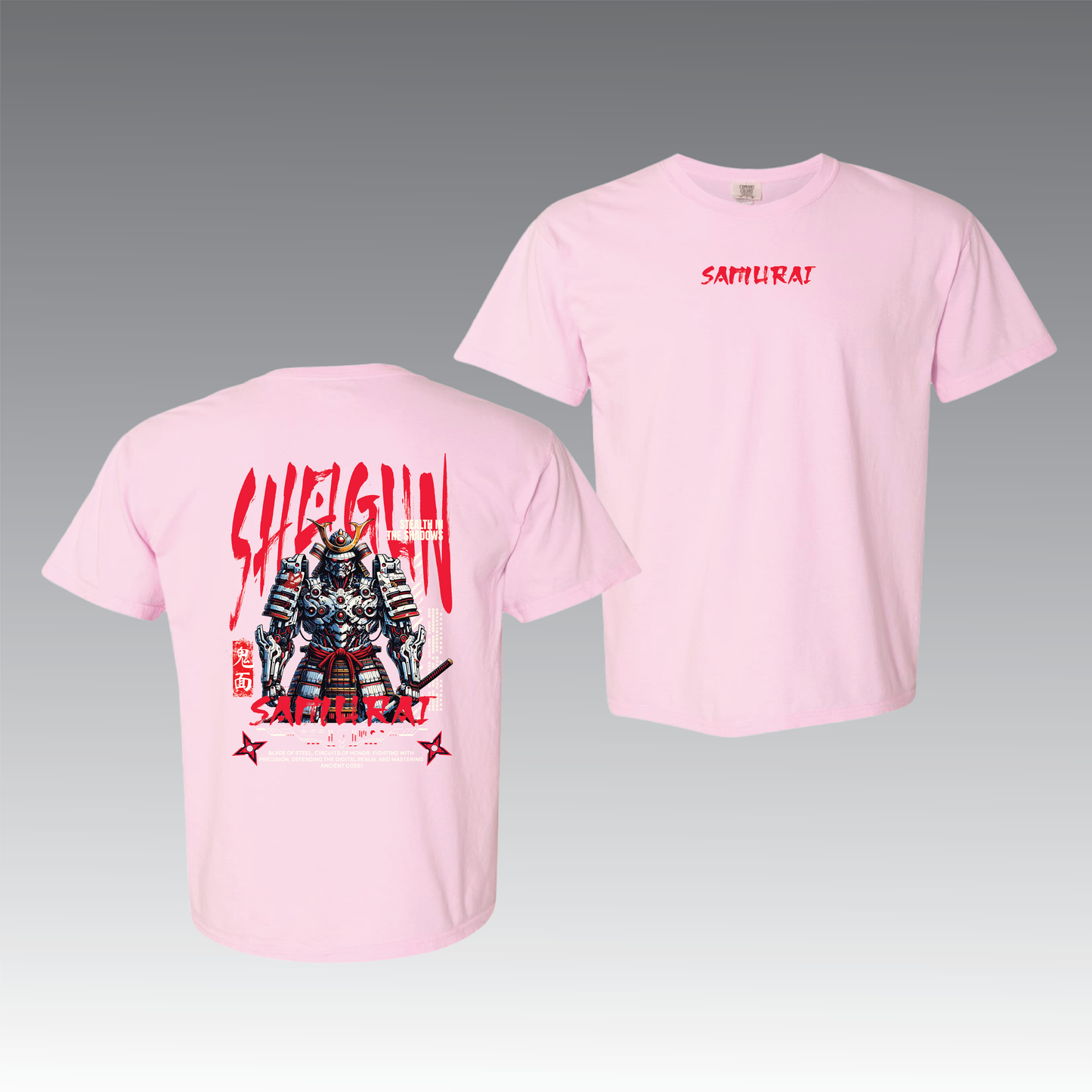 Cyber Samurai Graphic T-Shirt – Futuristic Streetwear Unisex Tee