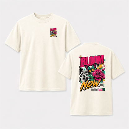 Bloom in Your Own Time T-Shirt – Butterfly Rose Front & Back Graphic Tee