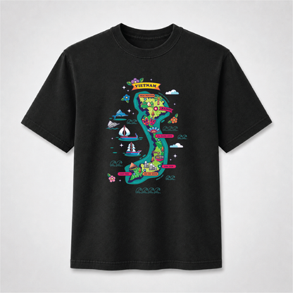 Vietnam Map Graphic Tee – Vietnamese Culture Travel Shirt