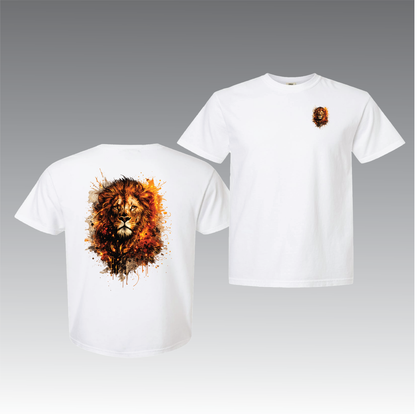 Lion Graphic Front and Back T-Shirt