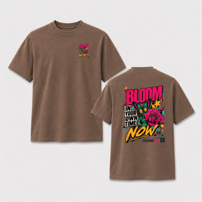 Bloom in Your Own Time T-Shirt – Butterfly Rose Front & Back Graphic Tee