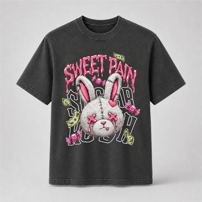 Sweet Pain Gothic Bunny T-Shirt – Creepy Cute Candy Rabbit Graphic Tee