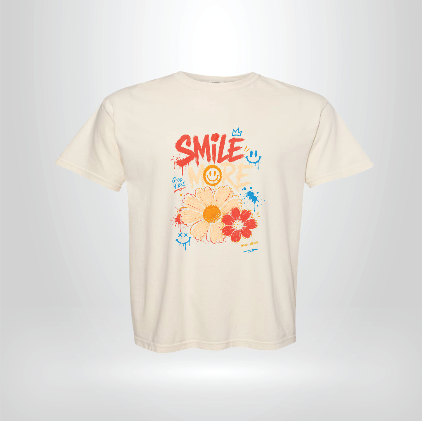 Smile More Flower Tee – Positive Daisy Graphic Shirt