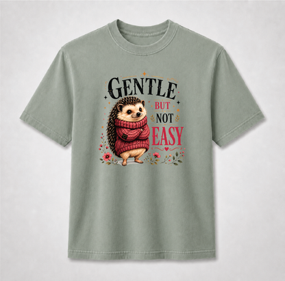 Gentle But Not Easy Cute Hedgehog Graphic Tee