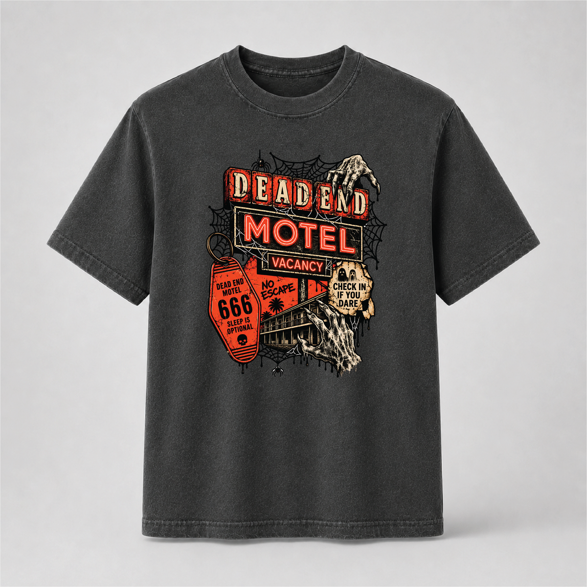 Dead End Motel Vintage Halloween Horror Graphic Tee