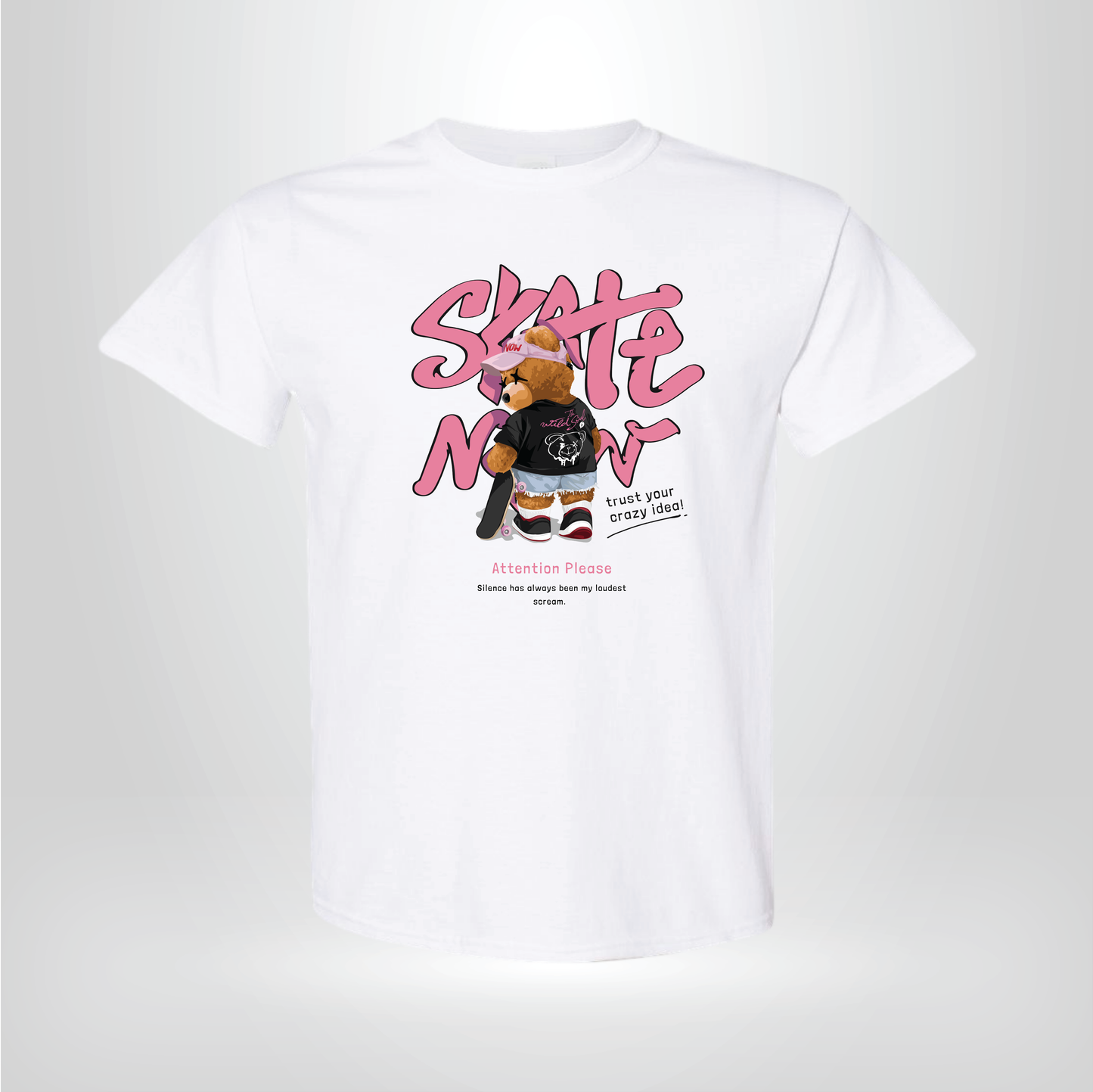 Skate Now Bear Graphic T-Shirt – Cute Streetwear Unisex Tee