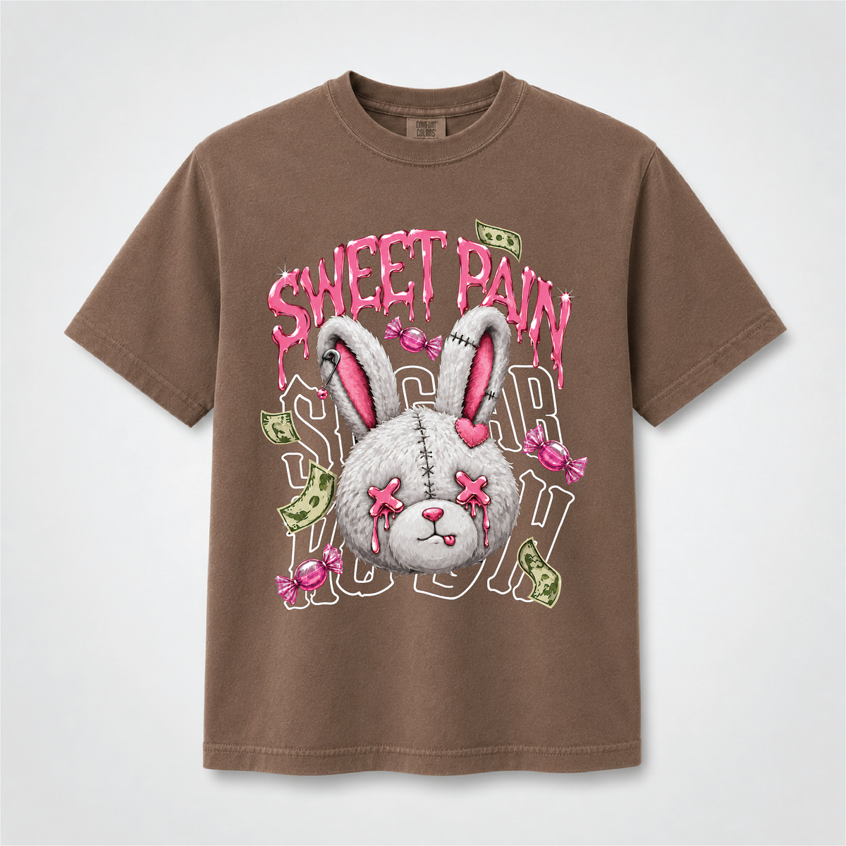 Sweet Pain Gothic Bunny T-Shirt – Creepy Cute Candy Rabbit Graphic Tee