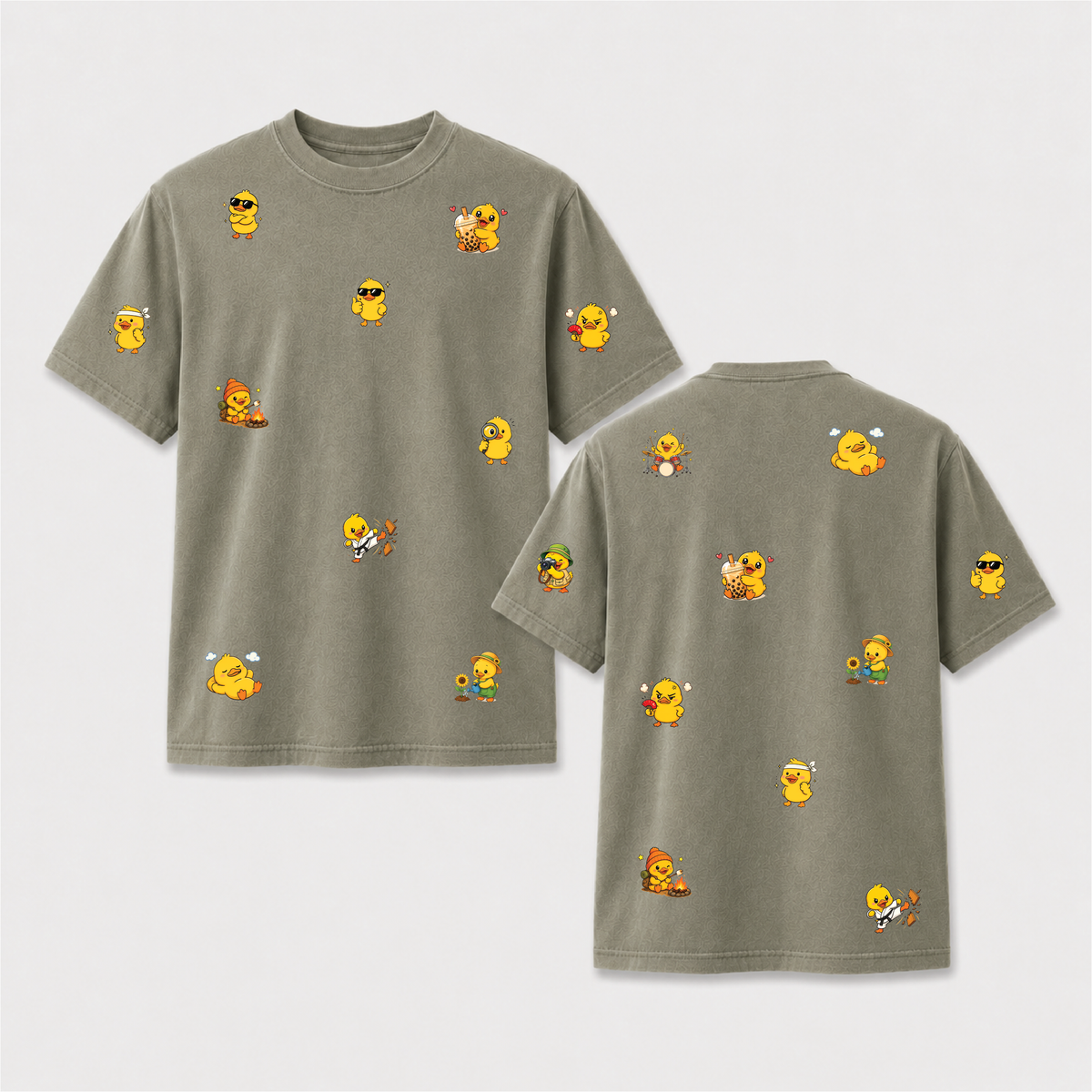 Little Duck Adventures Cute Front and Back Graphic Tee