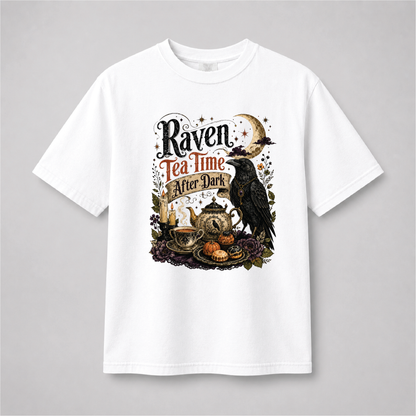 Raven Tea Time Shirt | Gothic After Dark Witchy Tee