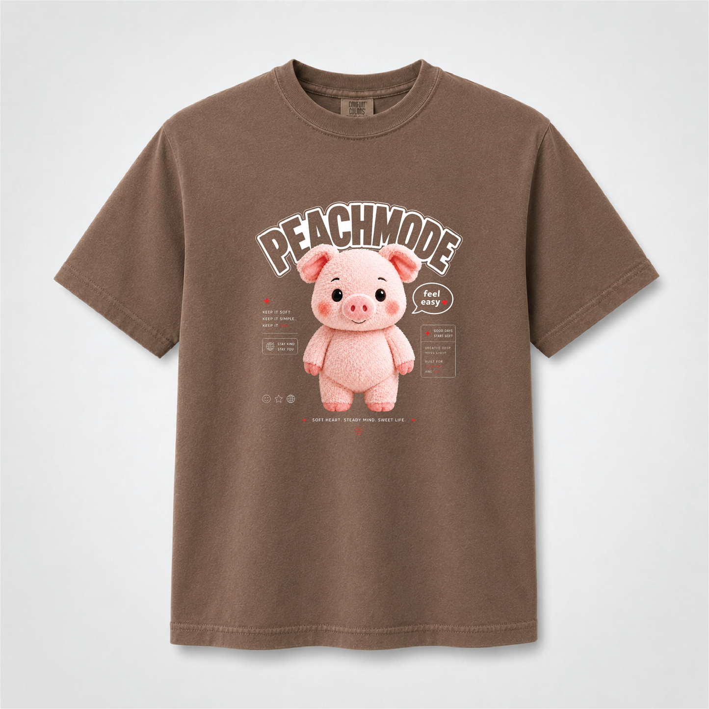 Cute Pig Peach Mode Shirt | Kawaii Self Care Graphic Tee