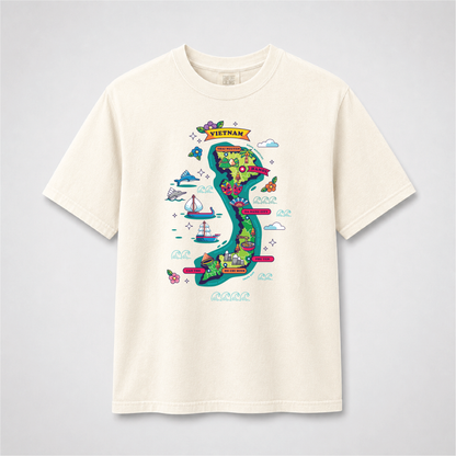 Vietnam Map Graphic Tee – Vietnamese Culture Travel Shirt