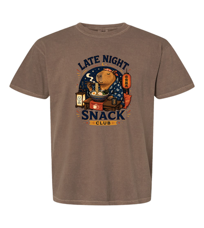 Late Night Snack Club Tee – Capybara Ramen Shirt