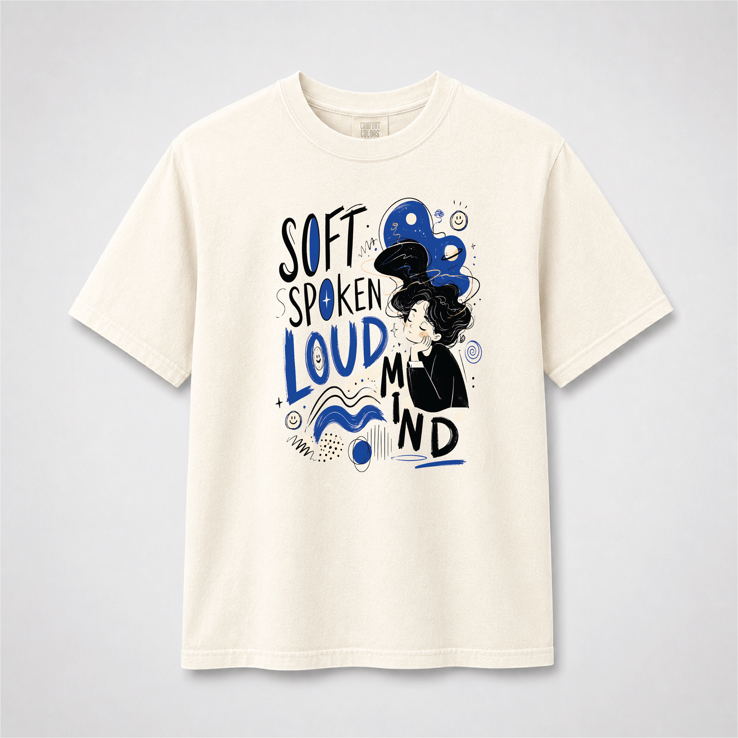 Soft Spoken Loud Mind Abstract Graphic T-Shirt