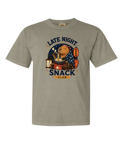 Late Night Snack Club Tee – Capybara Ramen Shirt