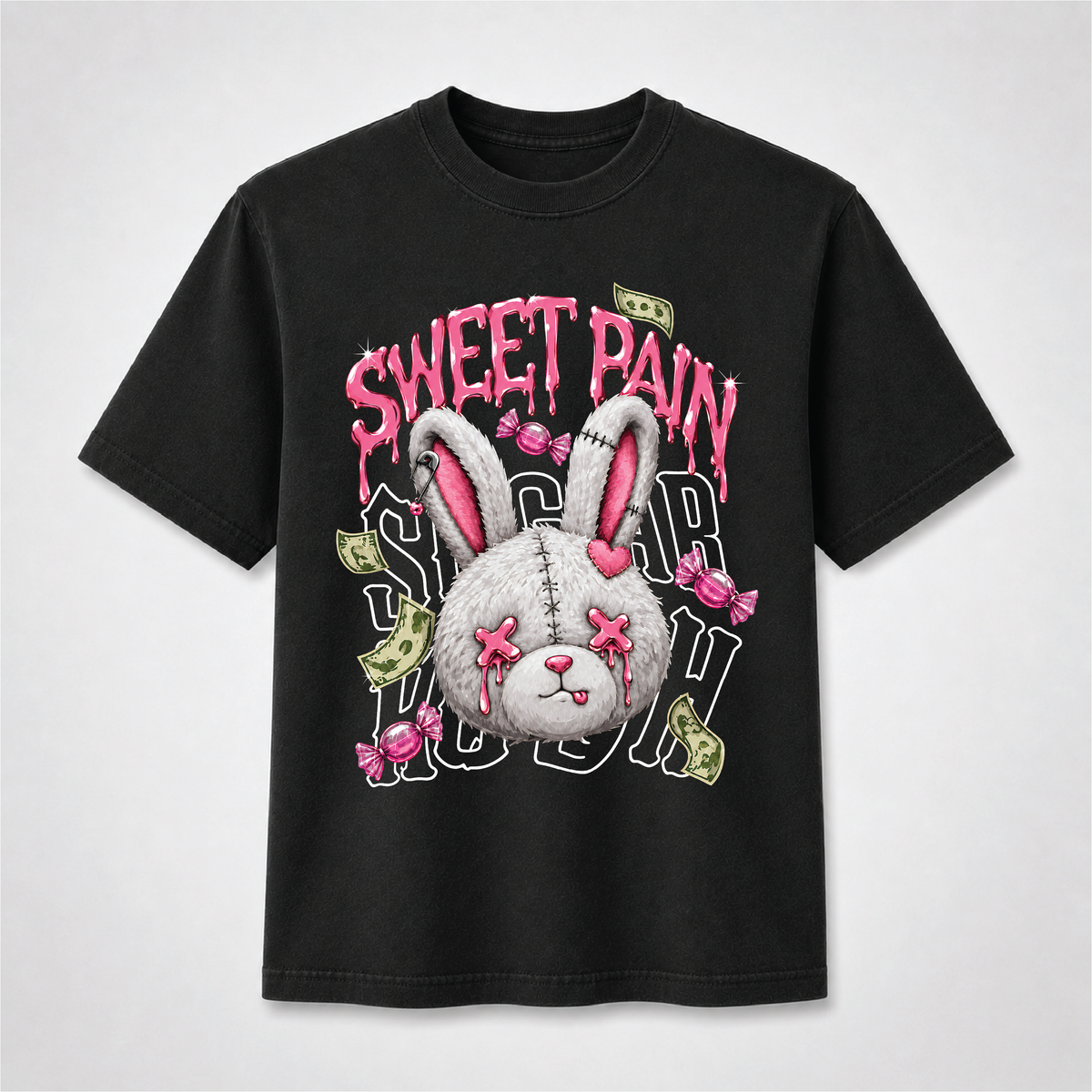Sweet Pain Gothic Bunny T-Shirt – Creepy Cute Candy Rabbit Graphic Tee