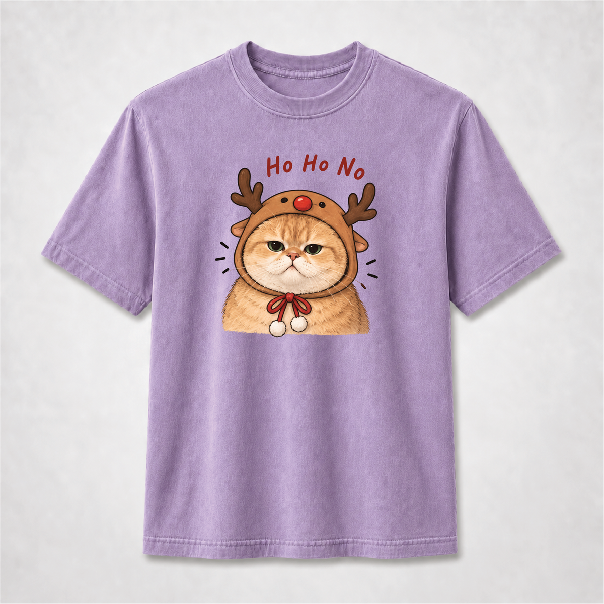 Ho Ho No Grumpy Reindeer Cat Christmas Graphic Tee